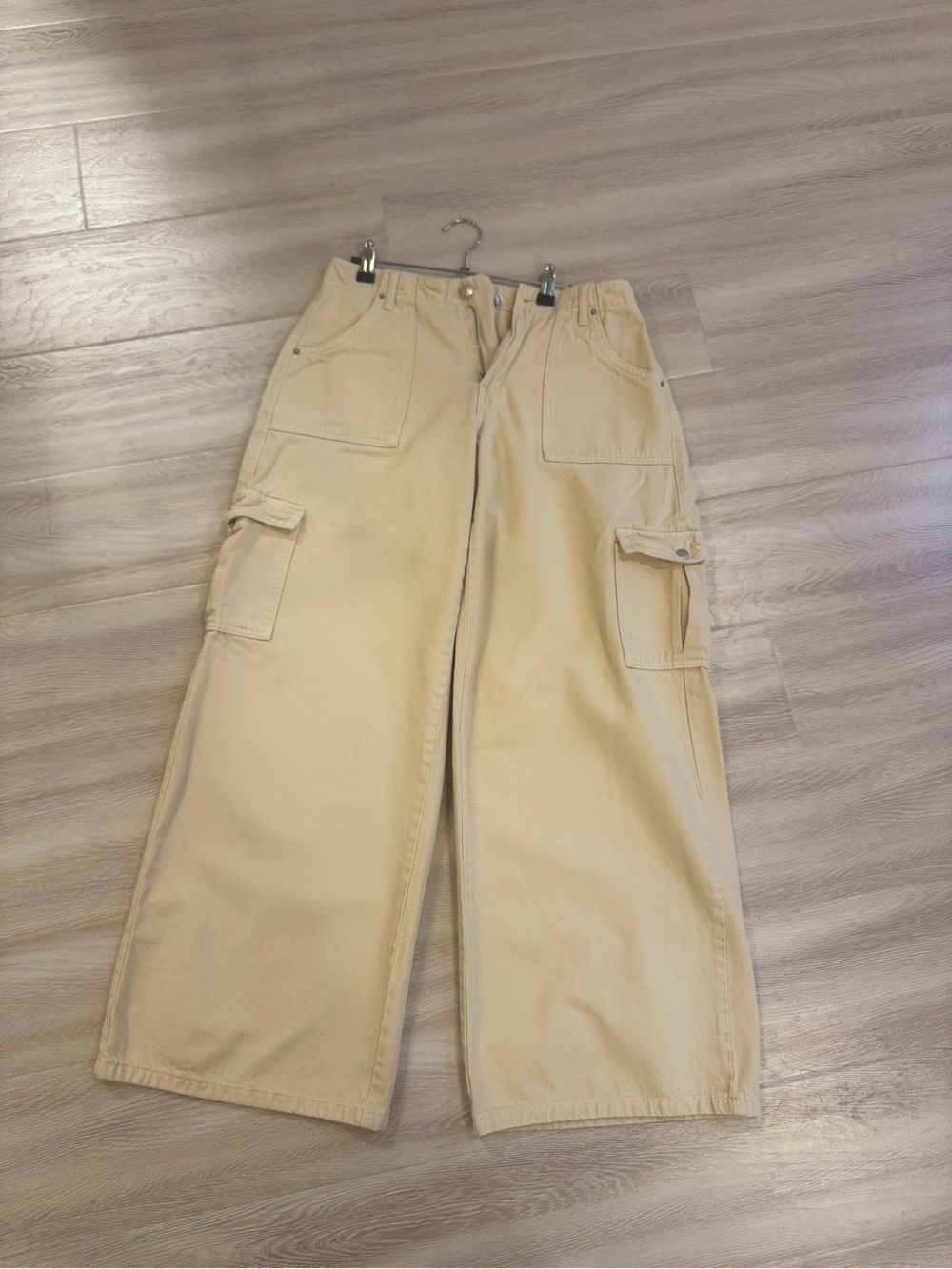 Princess Polly Beige Wide-Leg Cargo Pants